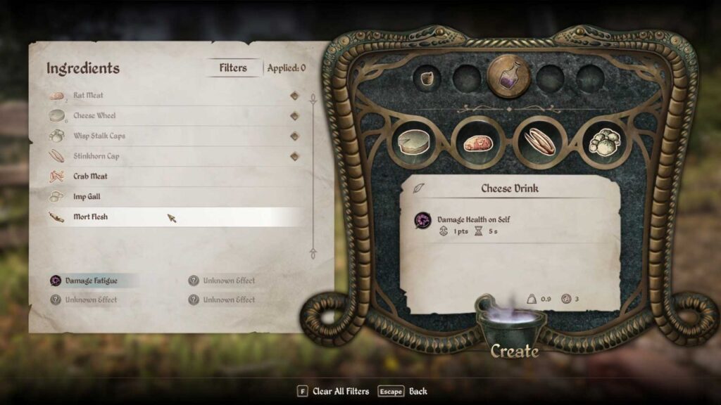 Guia de alquimia em Oblivion Remastered