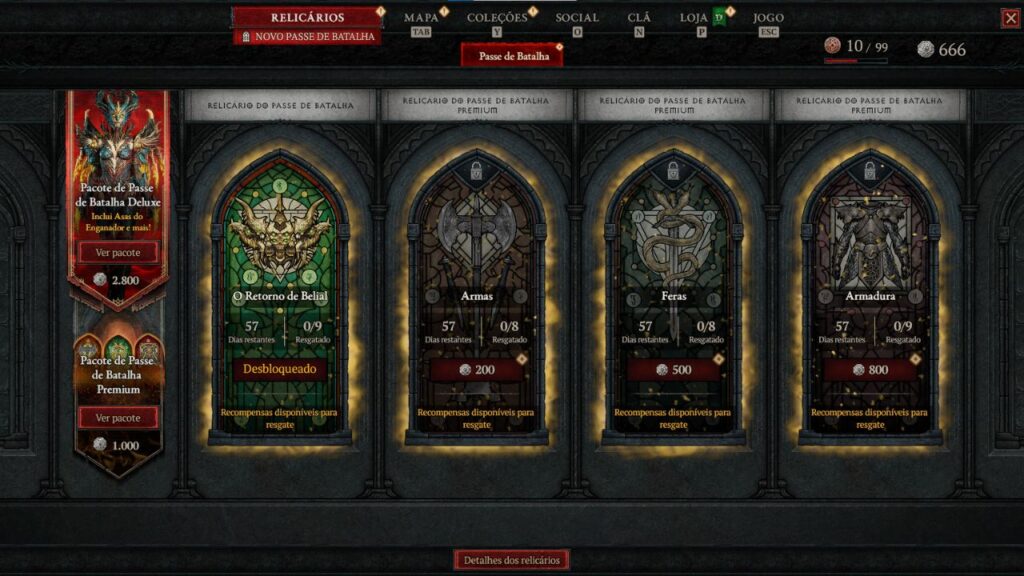 relicários em Diablo 4